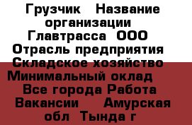 Грузчик › Название организации ­ Главтрасса, ООО › Отрасль предприятия ­ Складское хозяйство › Минимальный оклад ­ 1 - Все города Работа » Вакансии   . Амурская обл.,Тында г.